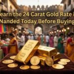 24 carat gold bars and coins representing the gold rate in Nanded