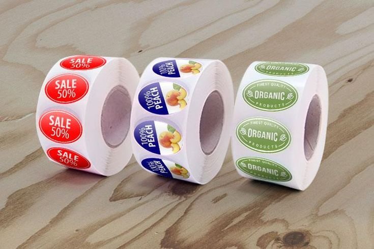 custom oval roll labels with logo